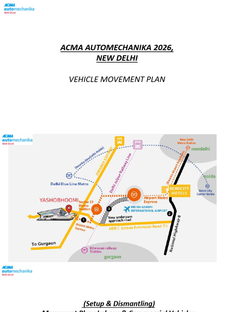 Vehicle Movement Plan - ACMA Automechanika New Delhi 2026 | PDF ...
