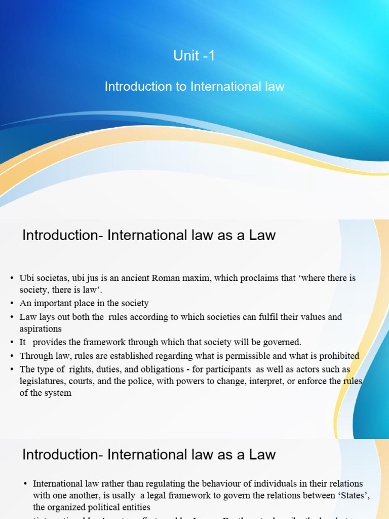 Introduction To International Law First | PDF | Sovereignty ...
