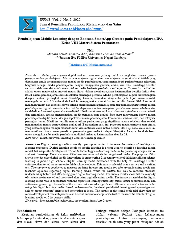 Adminjppms, Artikel 2 Vol 6 No 2 2022 | PDF