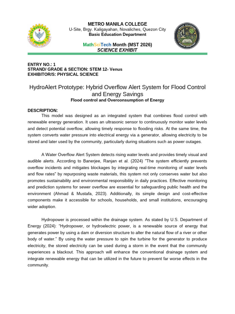 HydroAlert Prototype: Hybrid Overflow Alert System for Flood Control ...