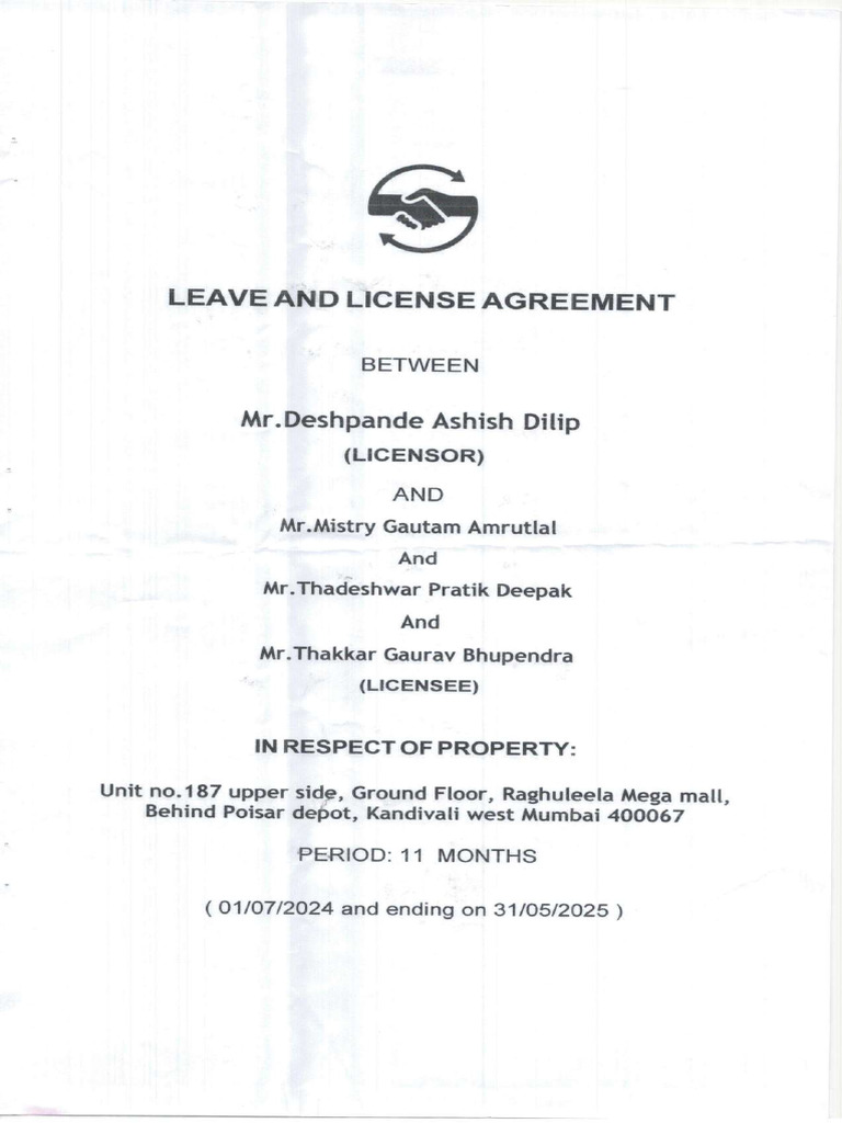 Rent Agreement Compressed | PDF | License | Landlord