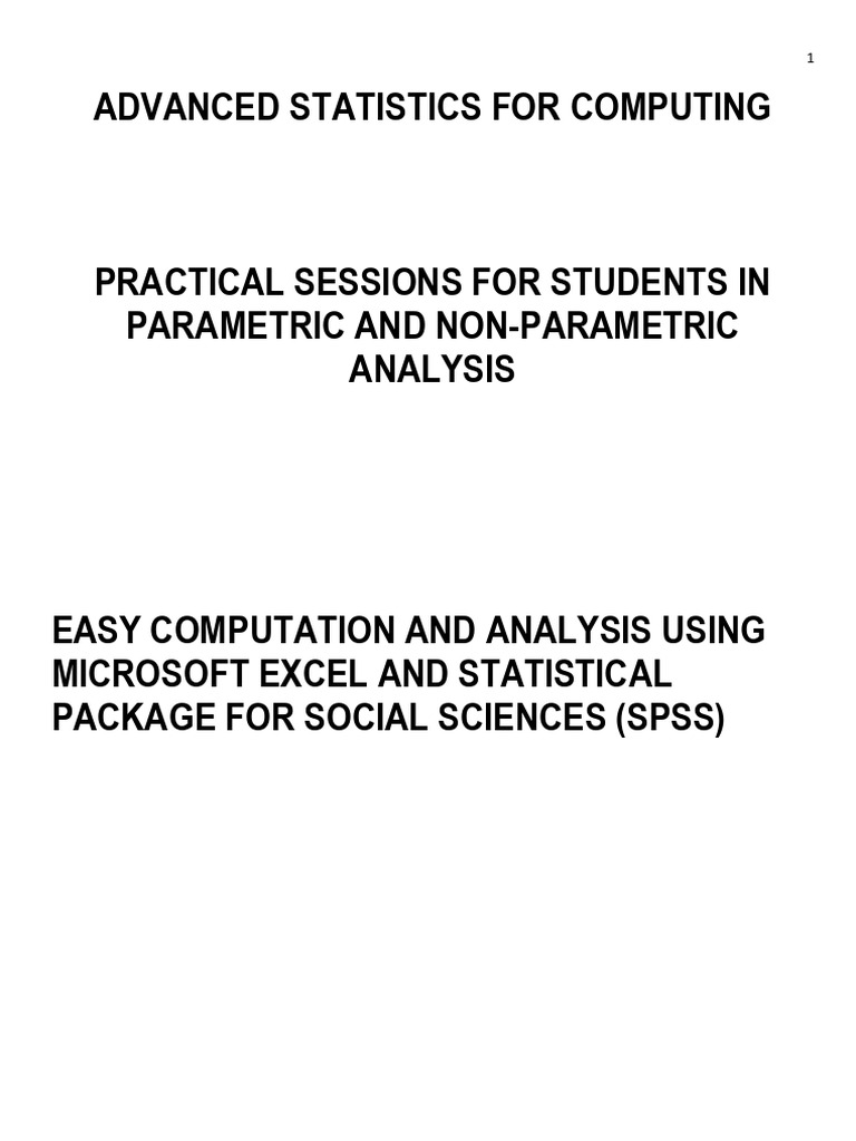 NCC 323 Advanced Statistics For Computing | PDF | Statistics ...