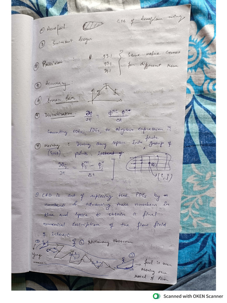 CFD Mid Sem Class Notes | PDF