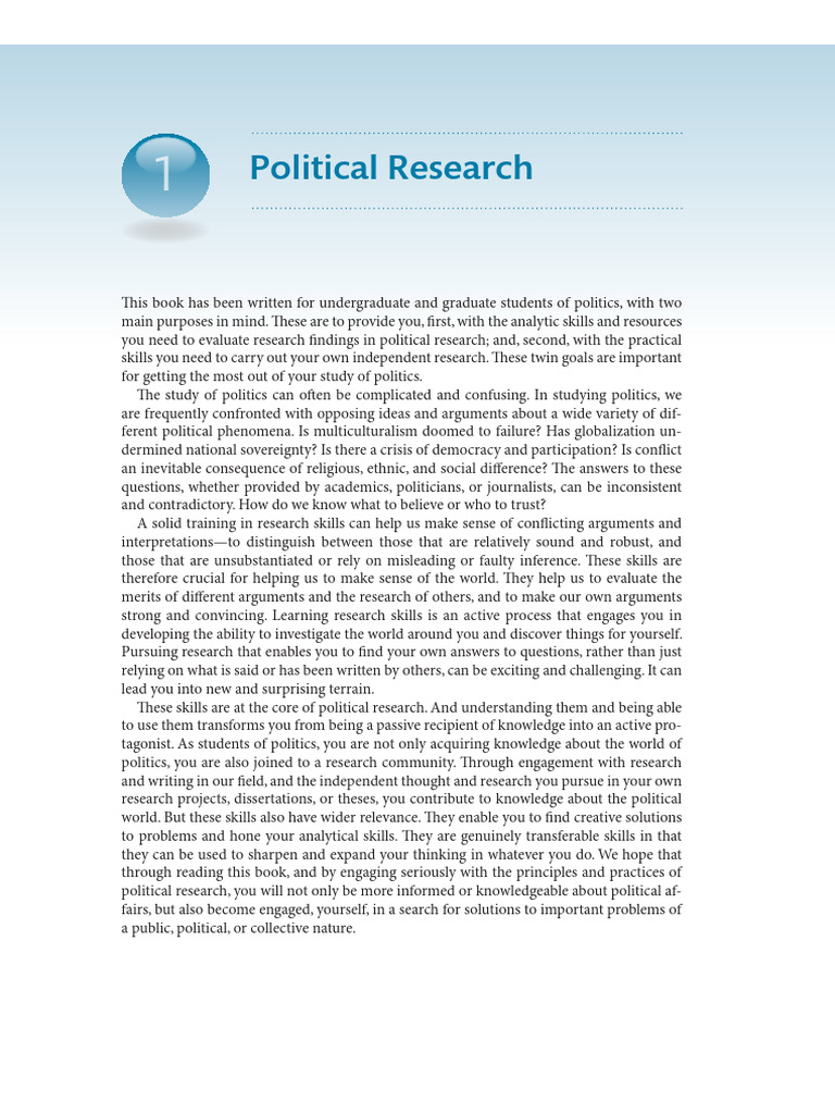 Political Research | PDF | Methodology | Positivism