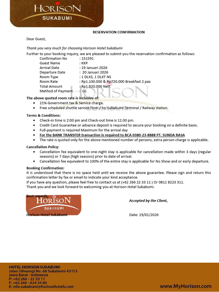 Confirmation Letter KKP | PDF