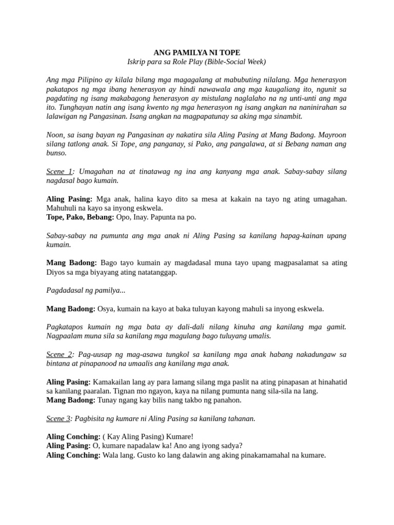 Ang Pamilya Ni Tope | PDF