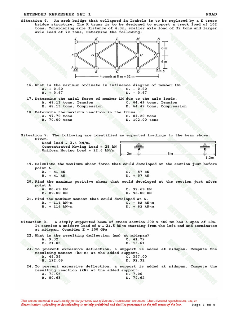 Extended Refresher 1 (PSAD) 6-10 | PDF | Beam (Structure) | Truss