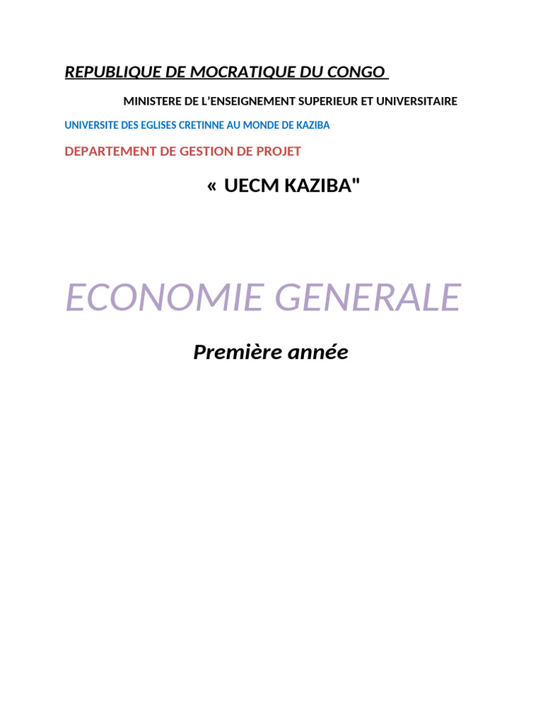 COURS D'ECONOMIE GEN FREDDY Ok | PDF | Produit intérieur brut | Argent