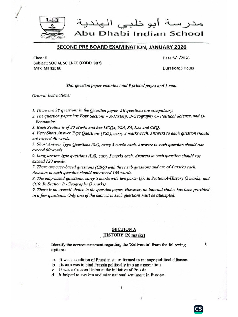 SST Preboard 2 Question Paper | PDF