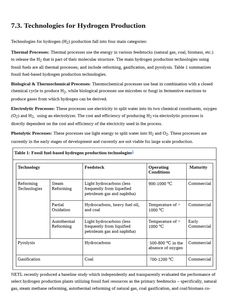 Hydrogen Production Tecgnology_ Netl.doe.Gov | PDF | Gasification ...
