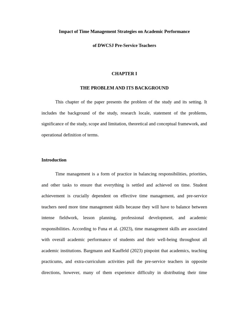 Impact of Time Management Strategies On Academic Performance | PDF ...