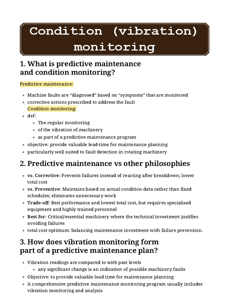 Condition Monitoring | PDF