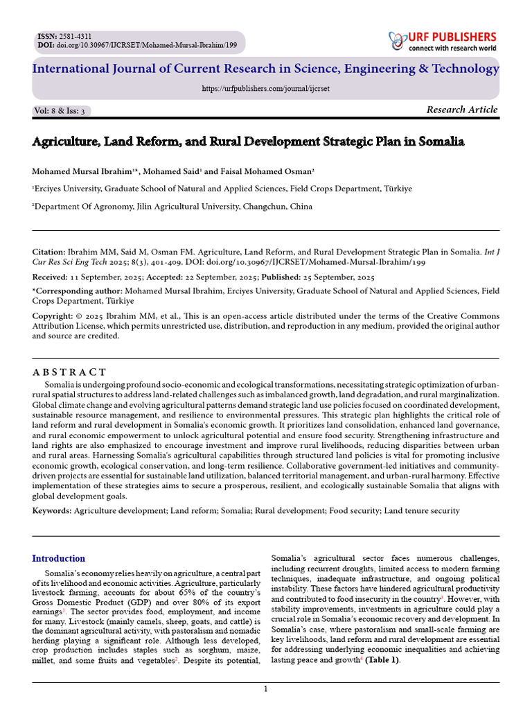 Agriculture, Land Reform, and Rural Development Strategic Plan in ...