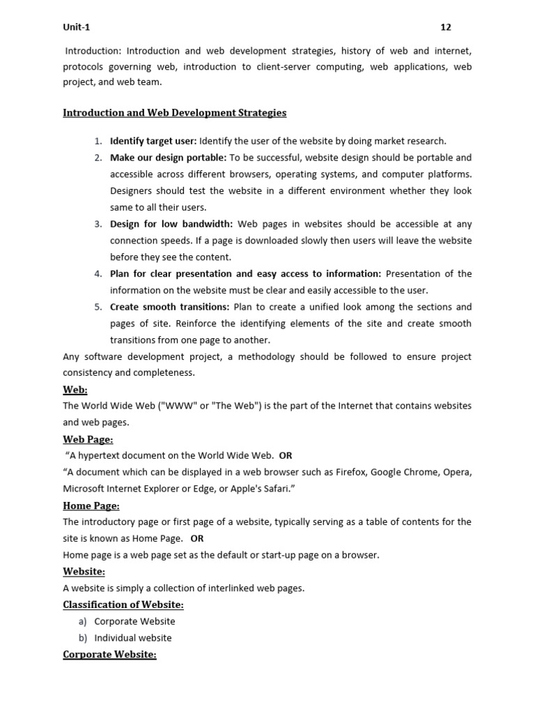 Unit_1-_Introduction_to_web_technology | PDF | World Wide Web ...