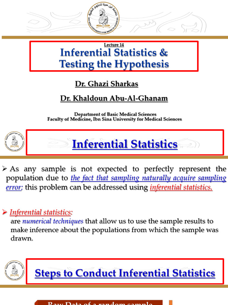 14-UPD(Edited) Inferential Statistics Testing Hypothesis 2526 ...