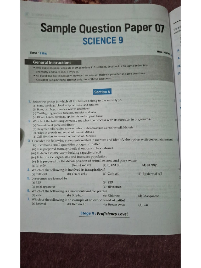 Sample Paper No 7 Science | PDF