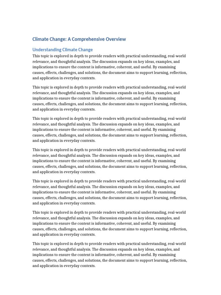 Document 3 Climate Change FULL | PDF | Relevance | Learning