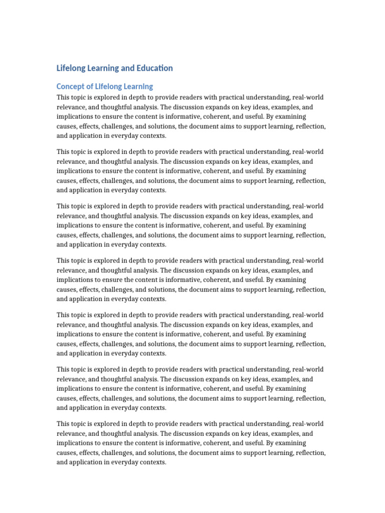 Document 4 Lifelong Learning FULL | PDF | Relevance | Learning