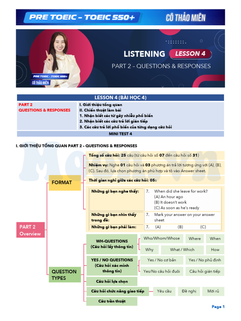Listening Toeic Lesson 4 | PDF