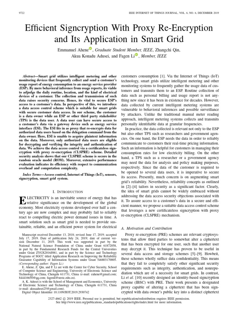 Efficient Signcryption With Proxy Re-Encryption and Its Application in ...