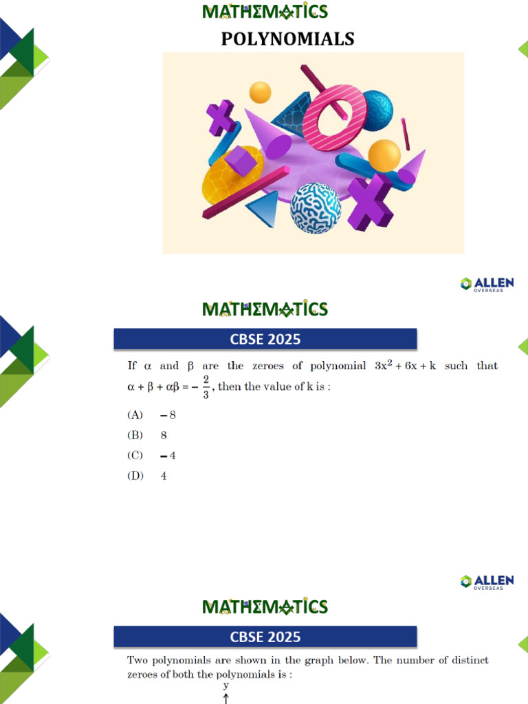 Polynomials PYQS | PDF