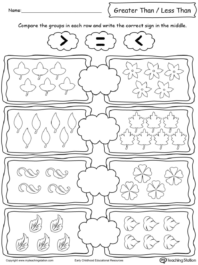 Using Less Than Greaterthan Numbers Signs Comparing Leaves | PDF