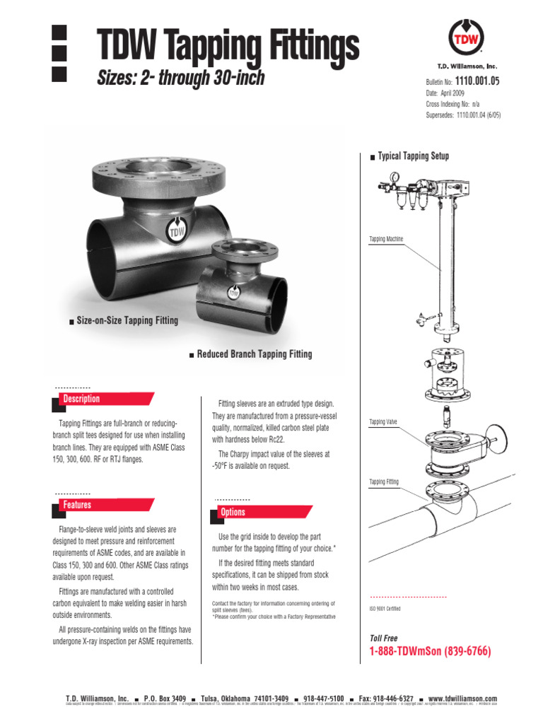 Tapping Fittings | PDF | Mechanical Engineering