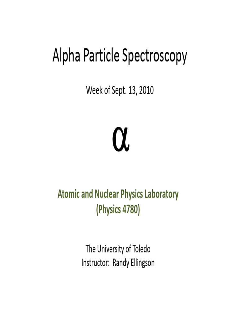 Alpha Particle Spectroscopy - K. Siegbahn | PDF | Atoms | Electron