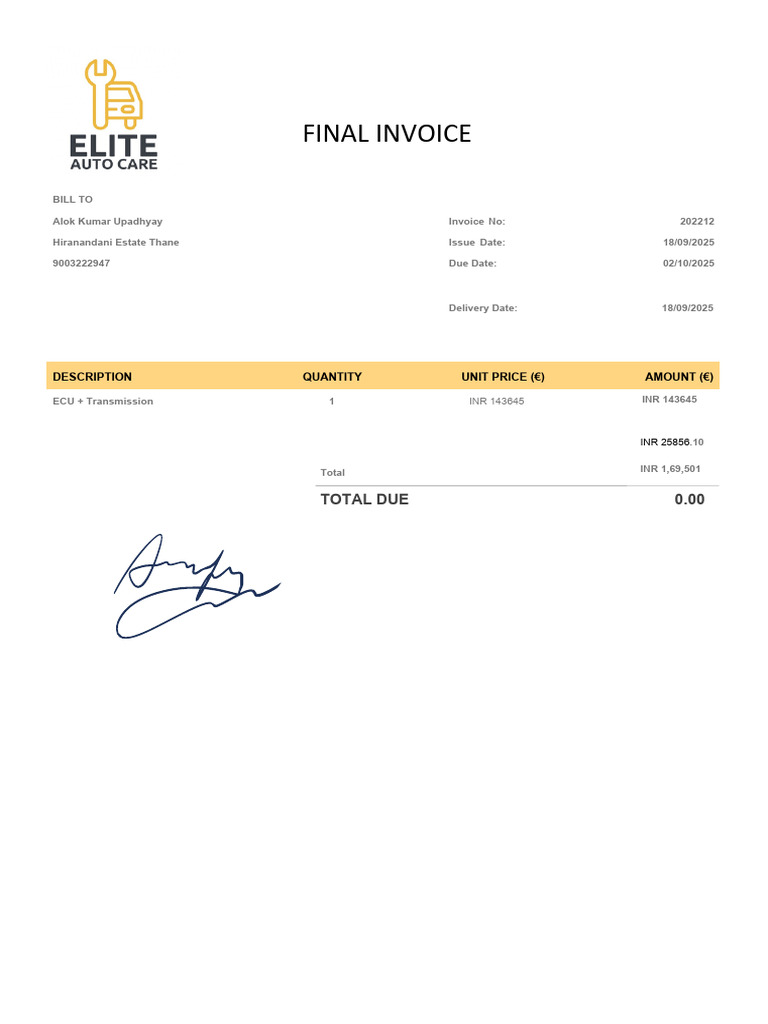 Final Invoice | PDF