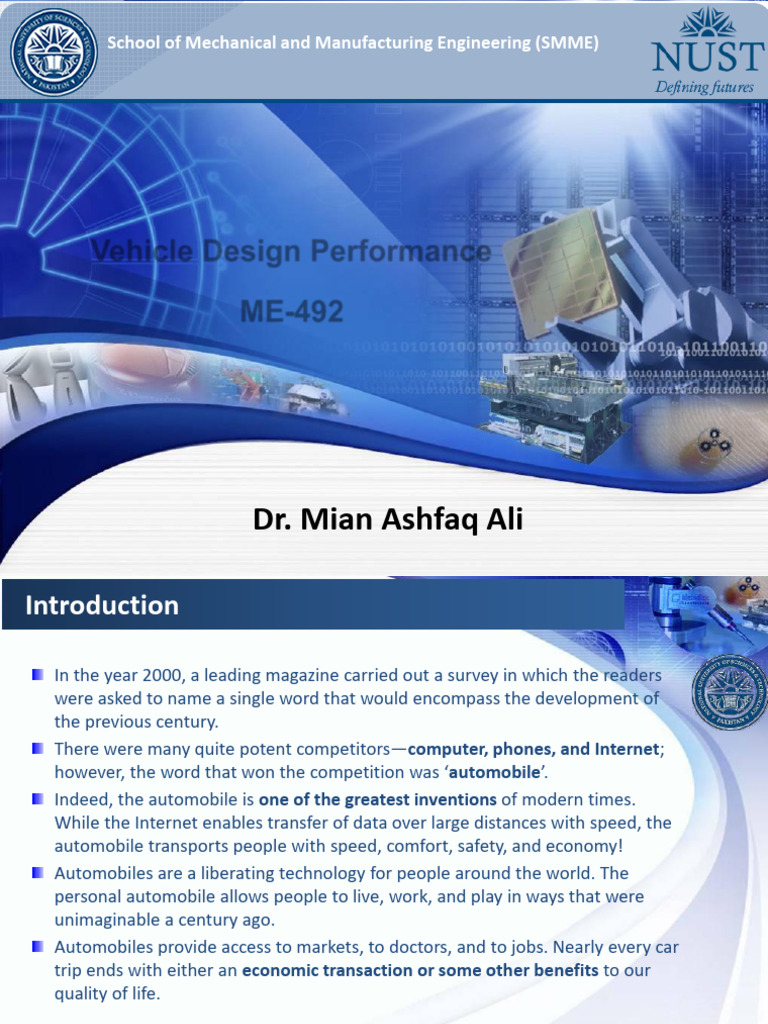 Lecture 01 Introduction | PDF | Automatic Transmission | Force
