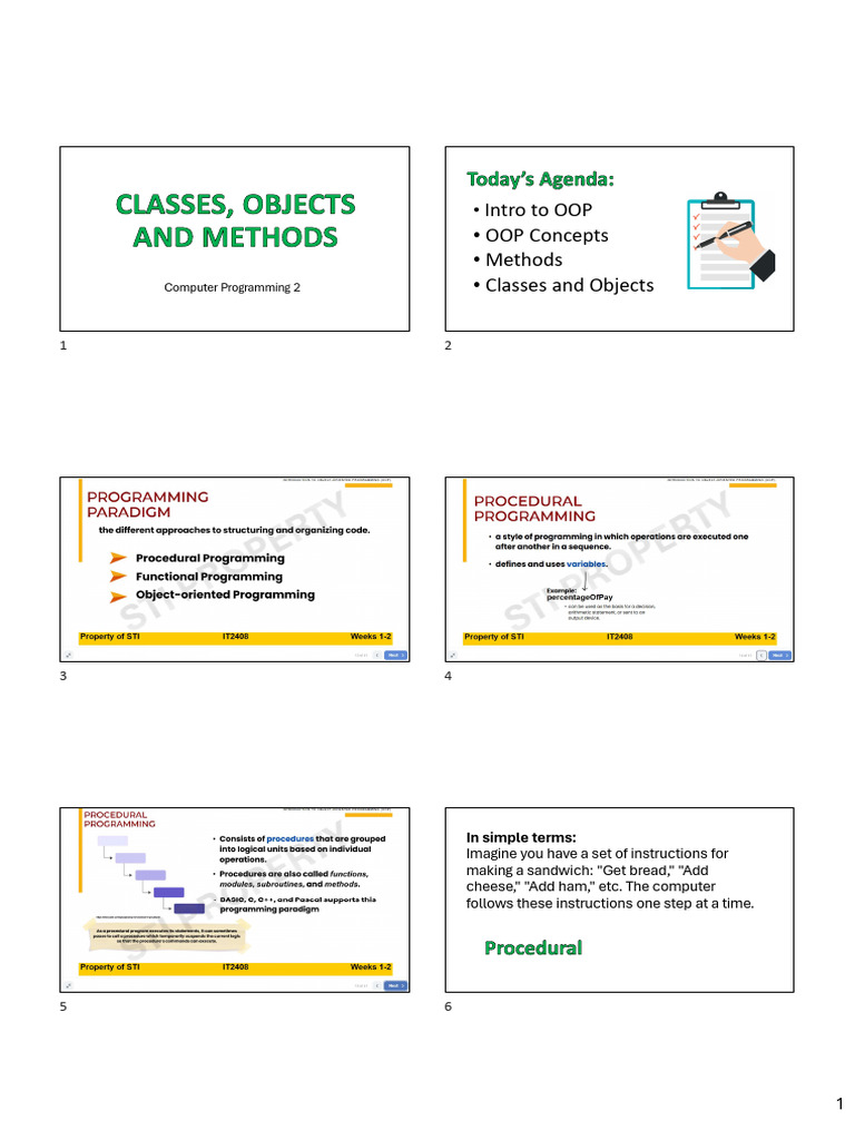 01-Classes, Objects and Methods | PDF | Parameter (Computer Programming ...