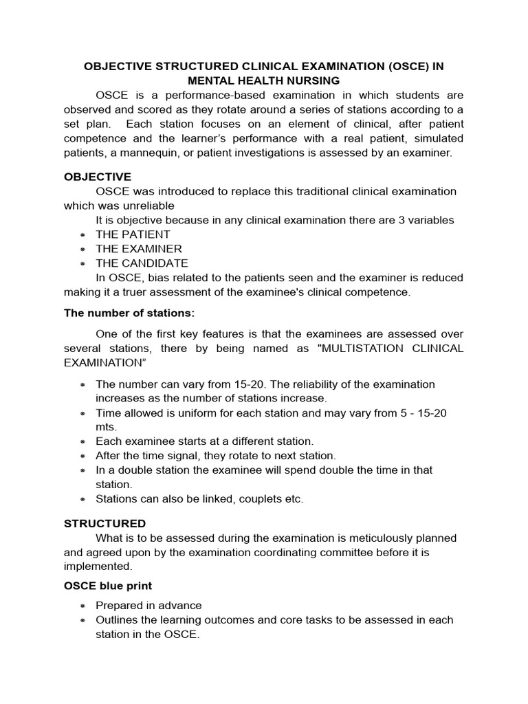OSCE - Guidelines | PDF | Educational Assessment | Nursing