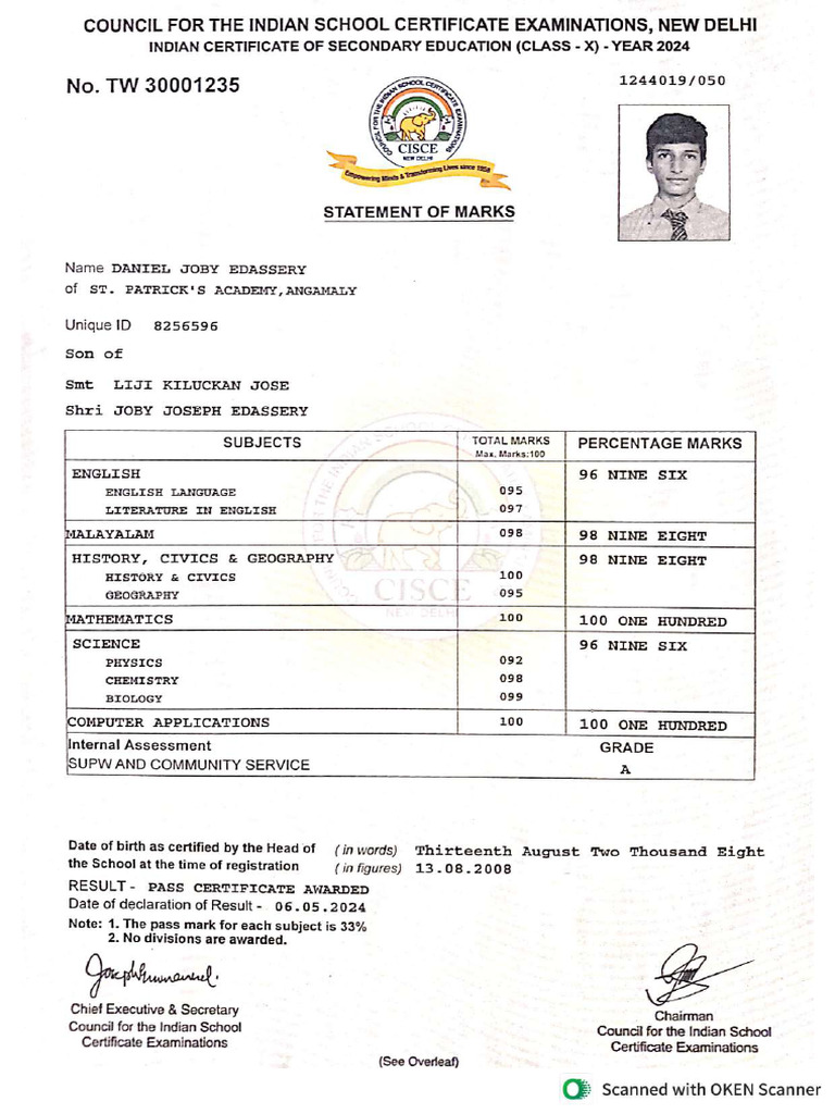10th Certificate Compressed | PDF