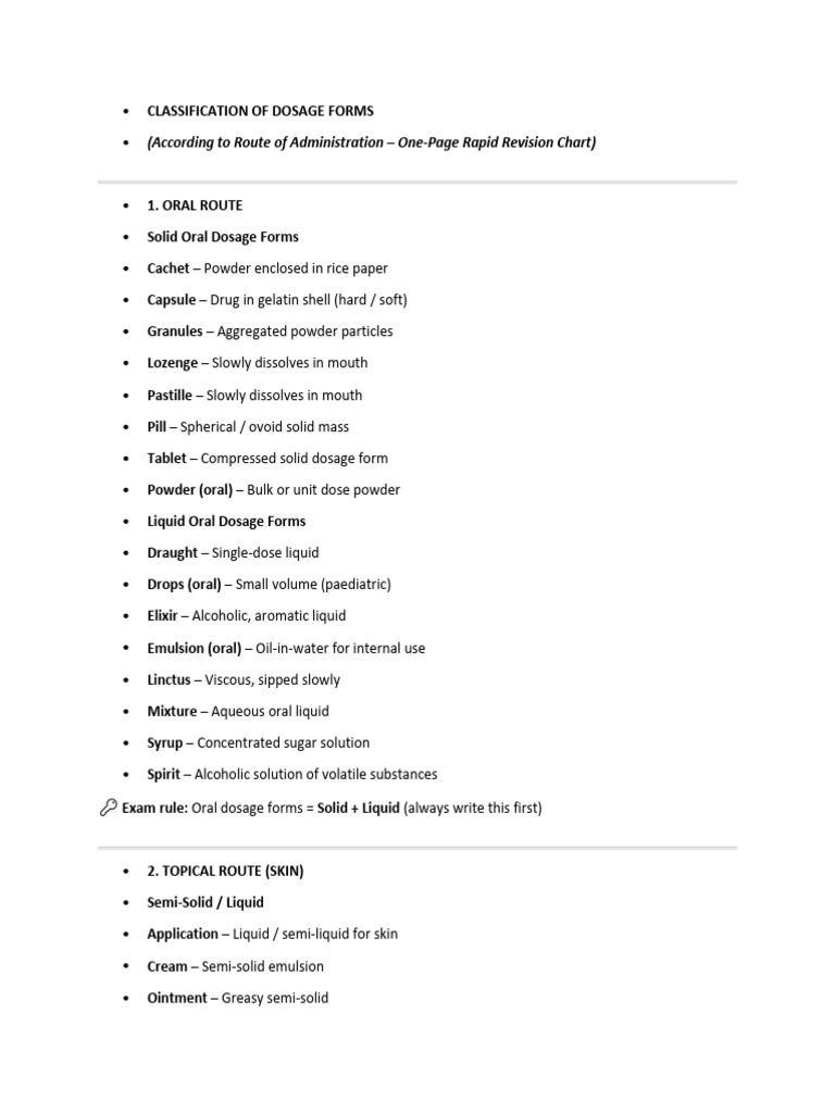 Classification of Dosage Forms | PDF | Topical Medication | Tablet ...