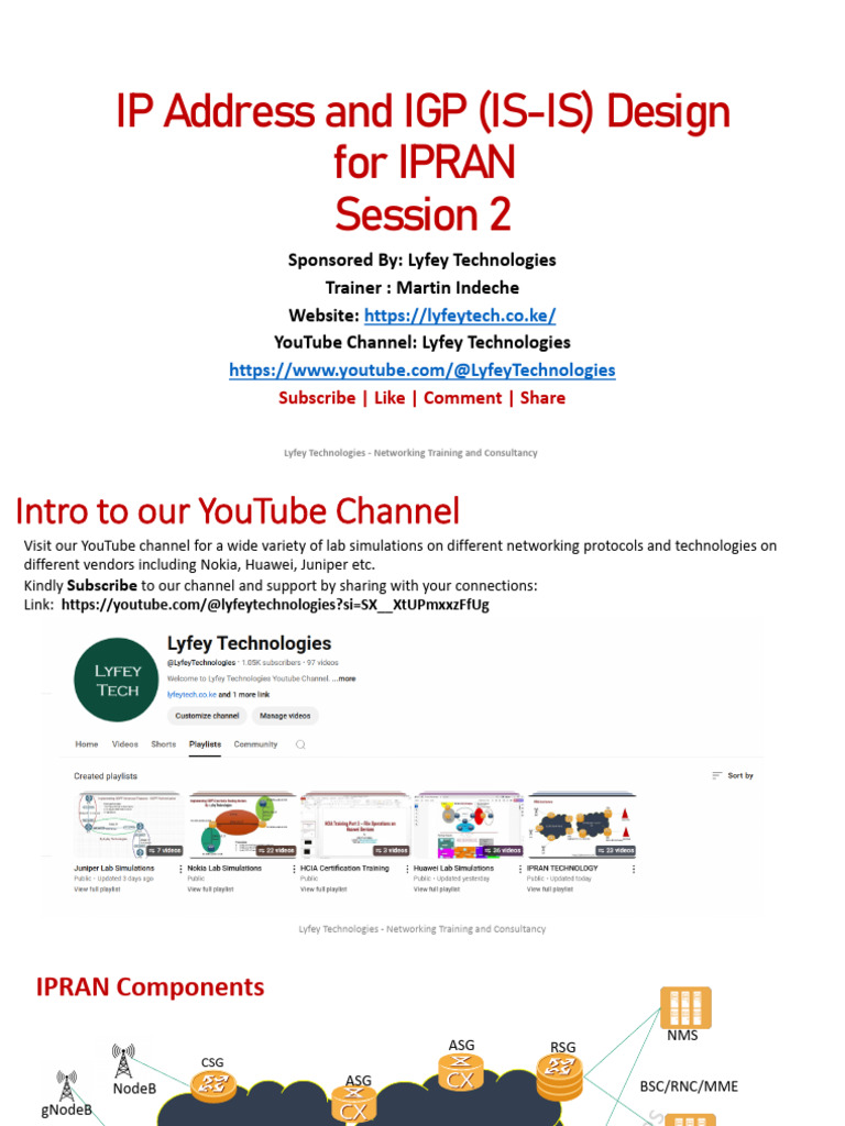 IP Address and IGP Design For IPRAN-Session 2 V1 | PDF | Computer ...