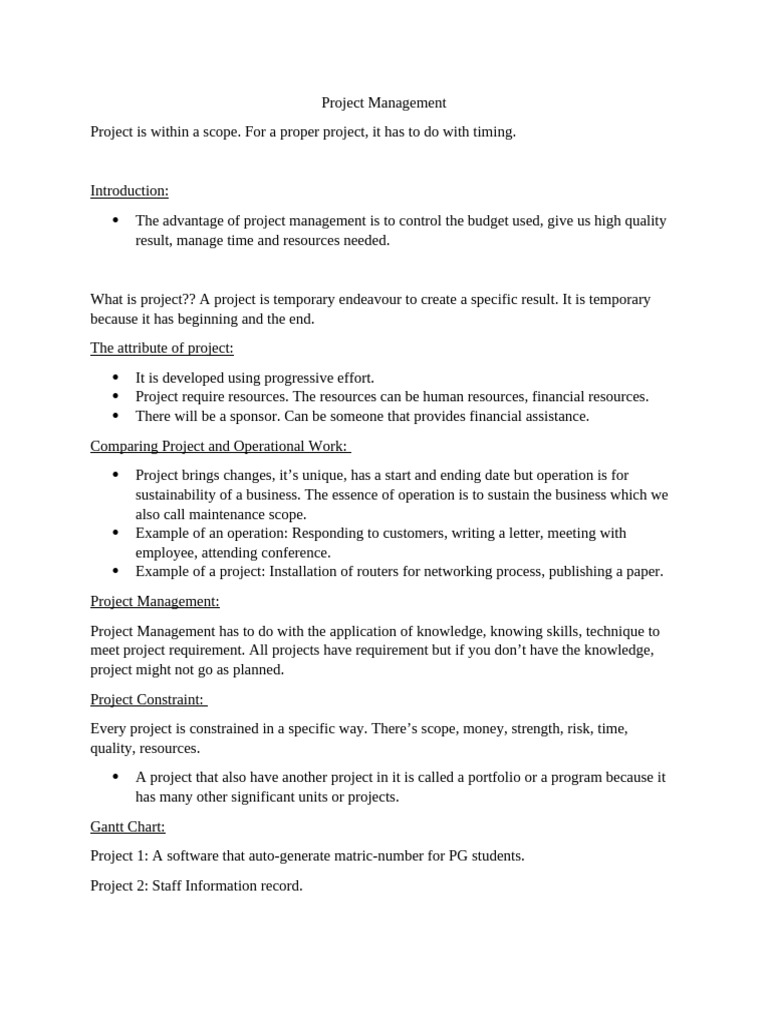 Project Management | PDF