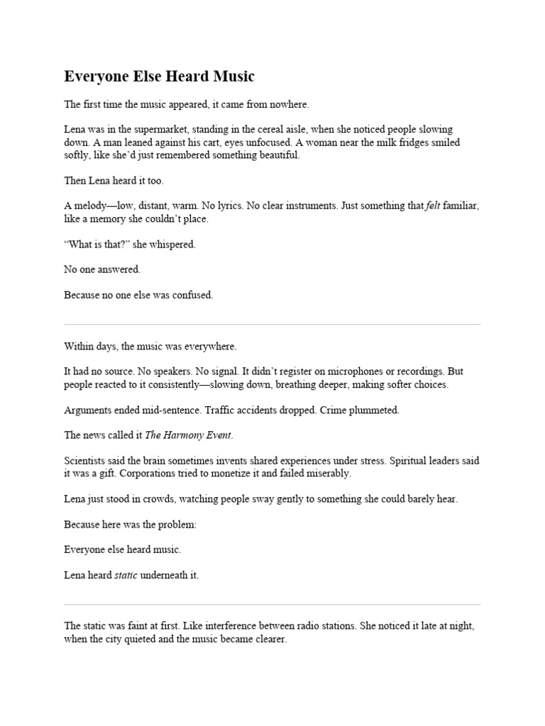 Everyone Else Heard Music | PDF