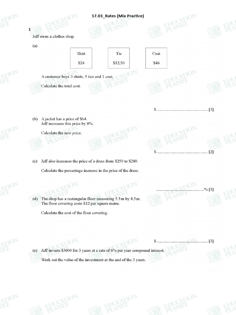 17.03 Rates(Mix Practice)( Watermarked | PDF