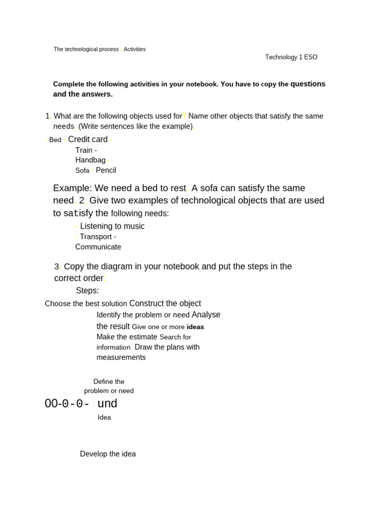 01 The Technological Process - Activities | PDF | Chess Theory | Chess