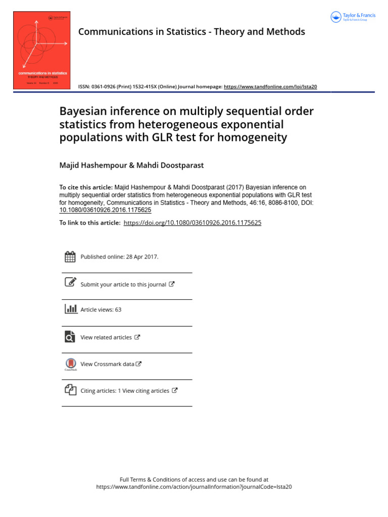 Bayesian Inference on Multiply Sos From Heterogeneous Exponential ...