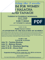 Shiurim for Women 5772 - Kashrus &amp; Tanach - Updated July 4