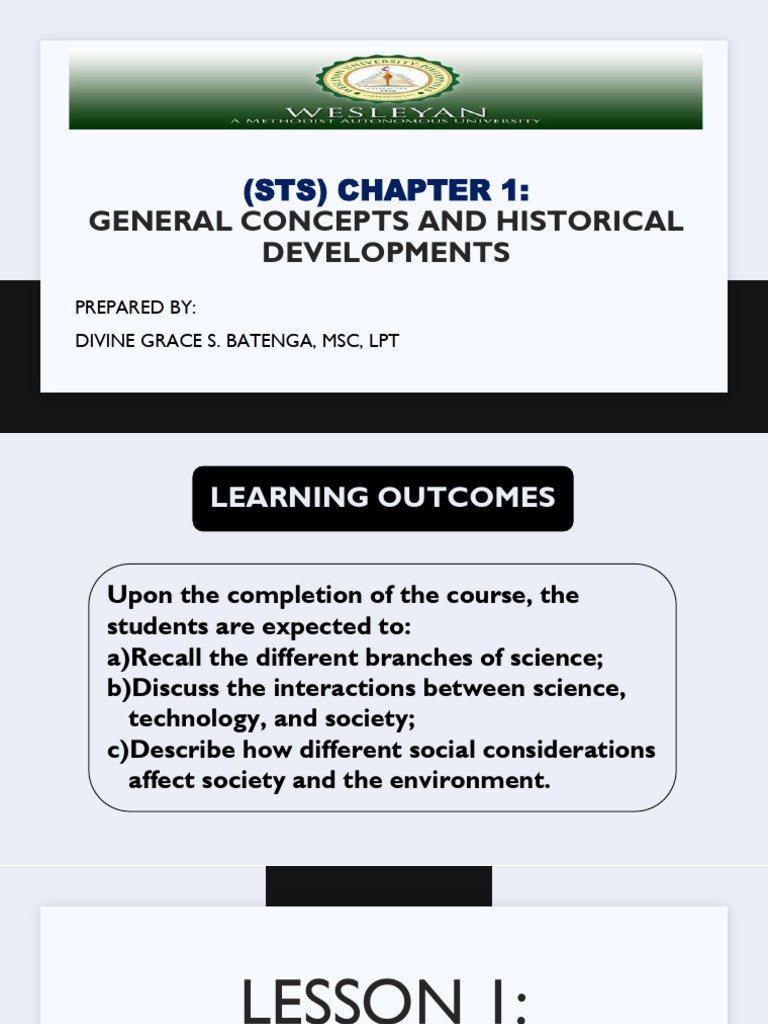 Sts Lecture 1 General Concepts and Historical Developments | PDF ...