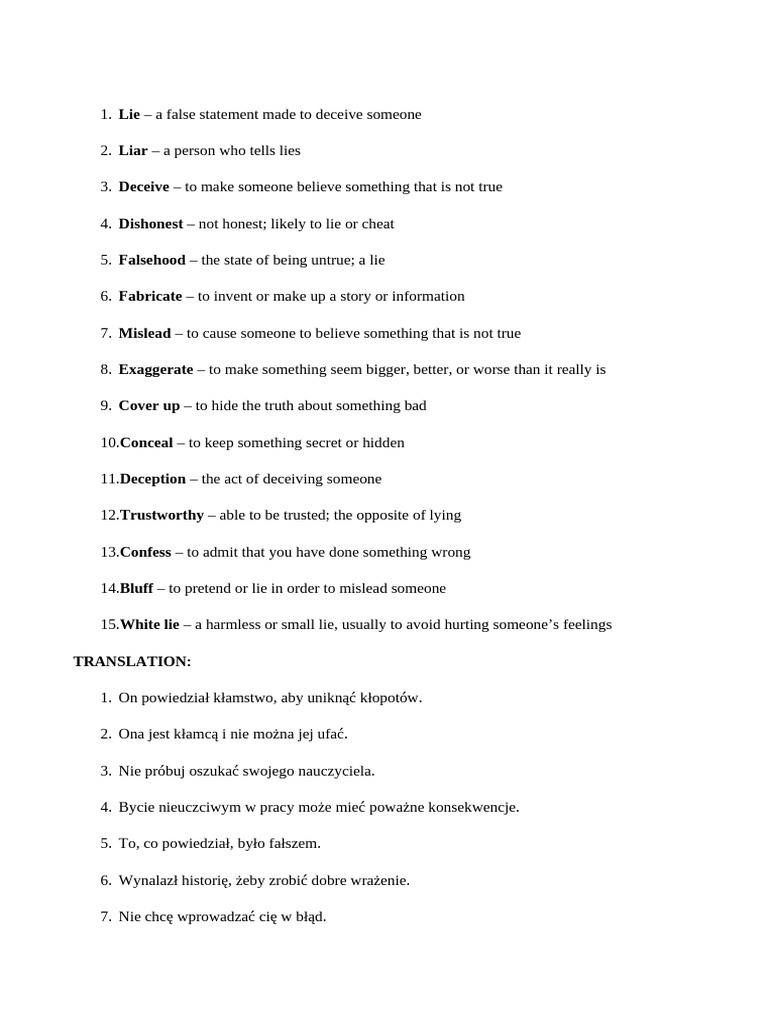Lying | PDF | Lie | Deception