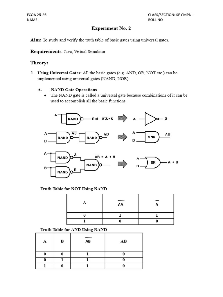 Exp 2 FCOA Writeup.docx | PDF | Digital Electronics | Electronic Design