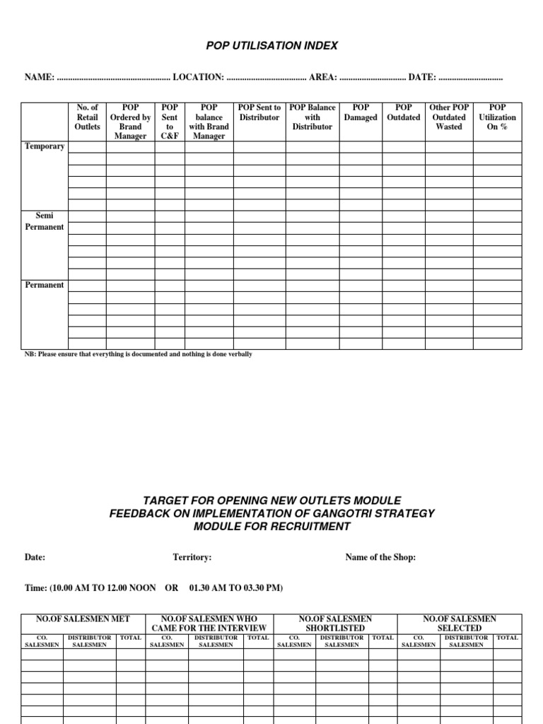 POP Utilization and Sales Reporting Guide | PDF | Retail | Marketing