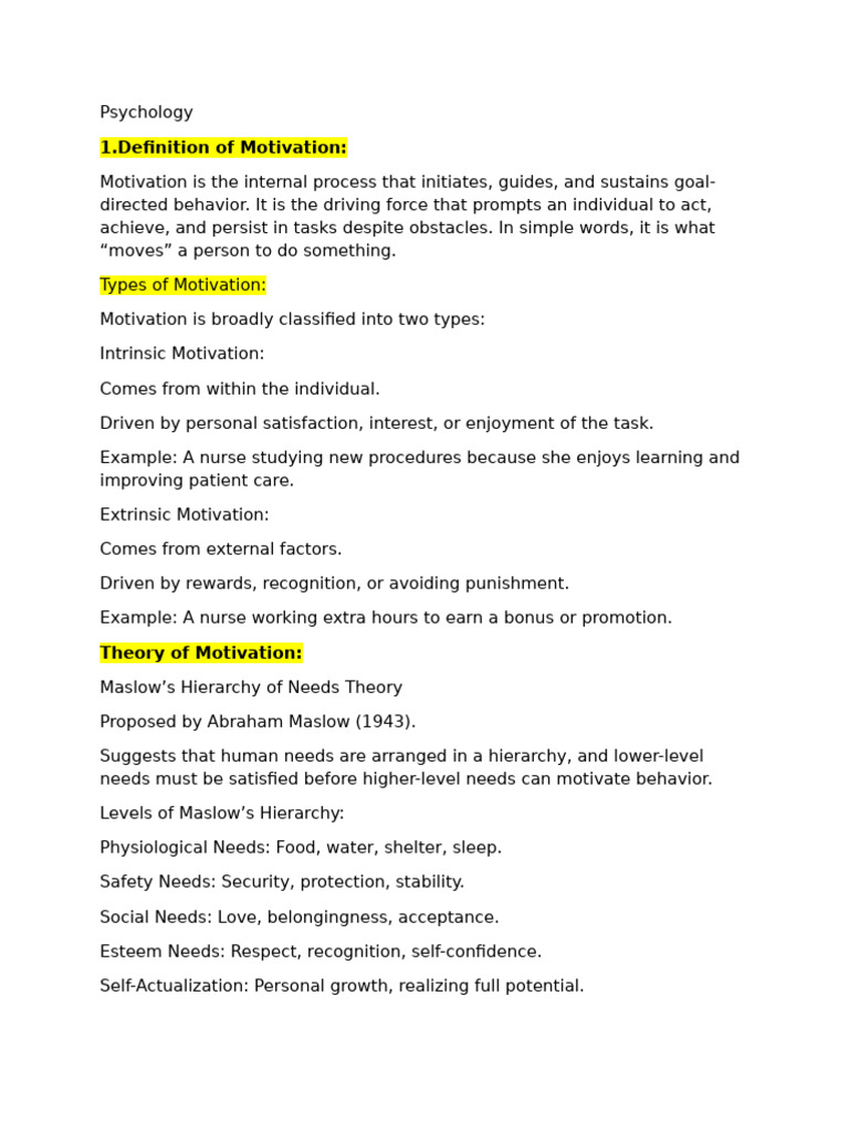 Psychology 2 | PDF | Motivational | Motivation