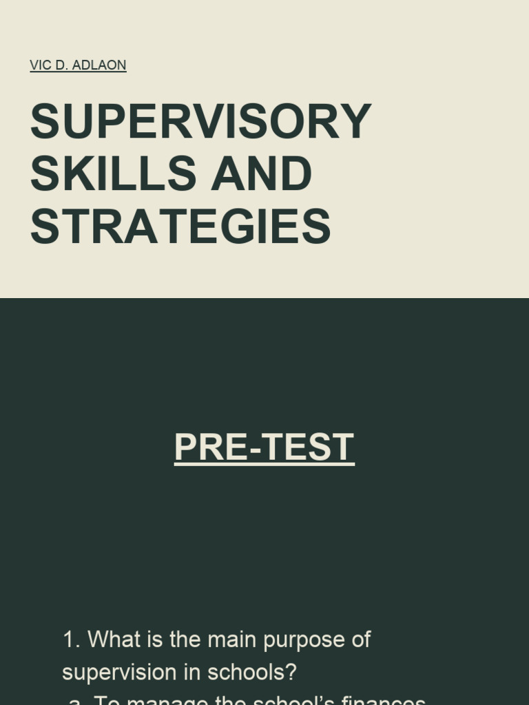Supervisory Skills & Strategies | PDF | Mentorship | Teachers