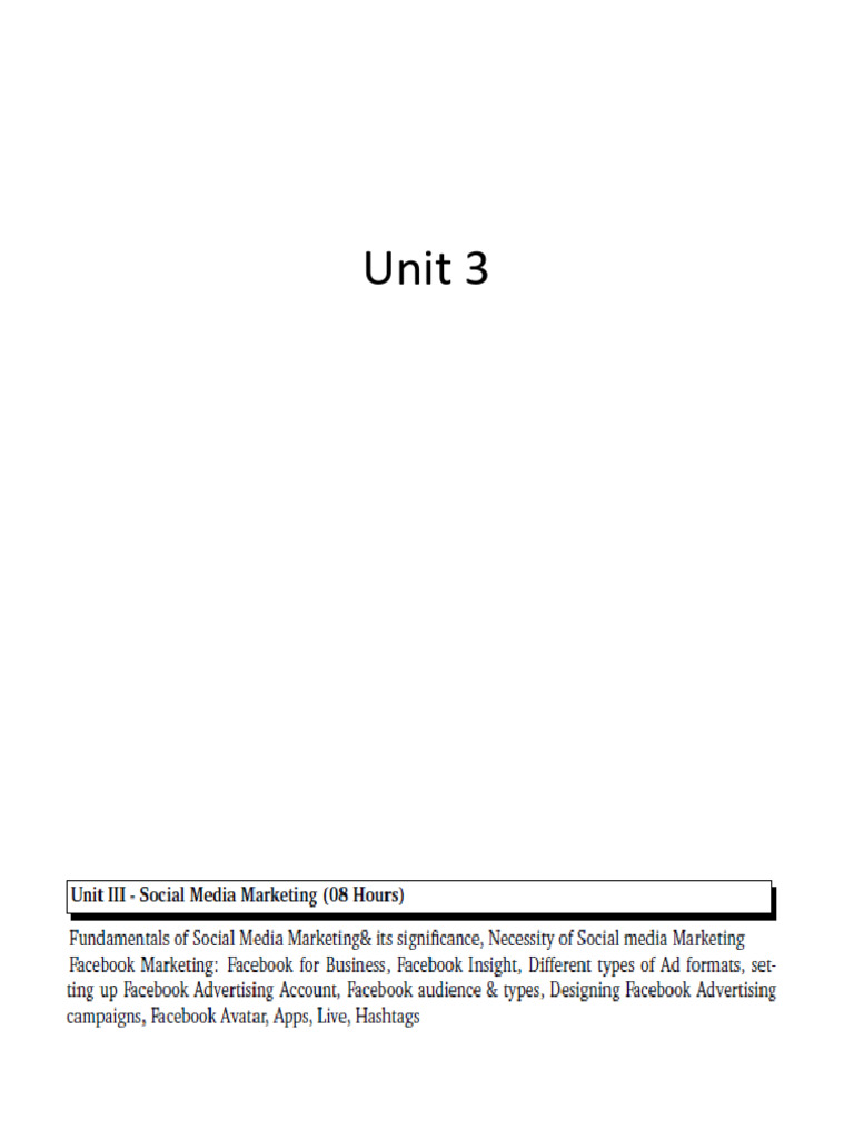 Unit 3 | PDF | Social Media Marketing | Popular Culture & Media Studies