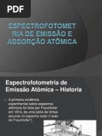 Espectrofotometria de Emissão e Absorção Atômica