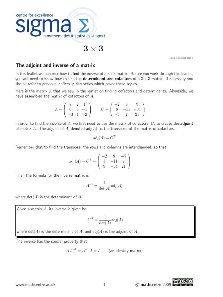Sigma Matrices11 2009 1 | PDF | Mathematical Objects | Operator Theory